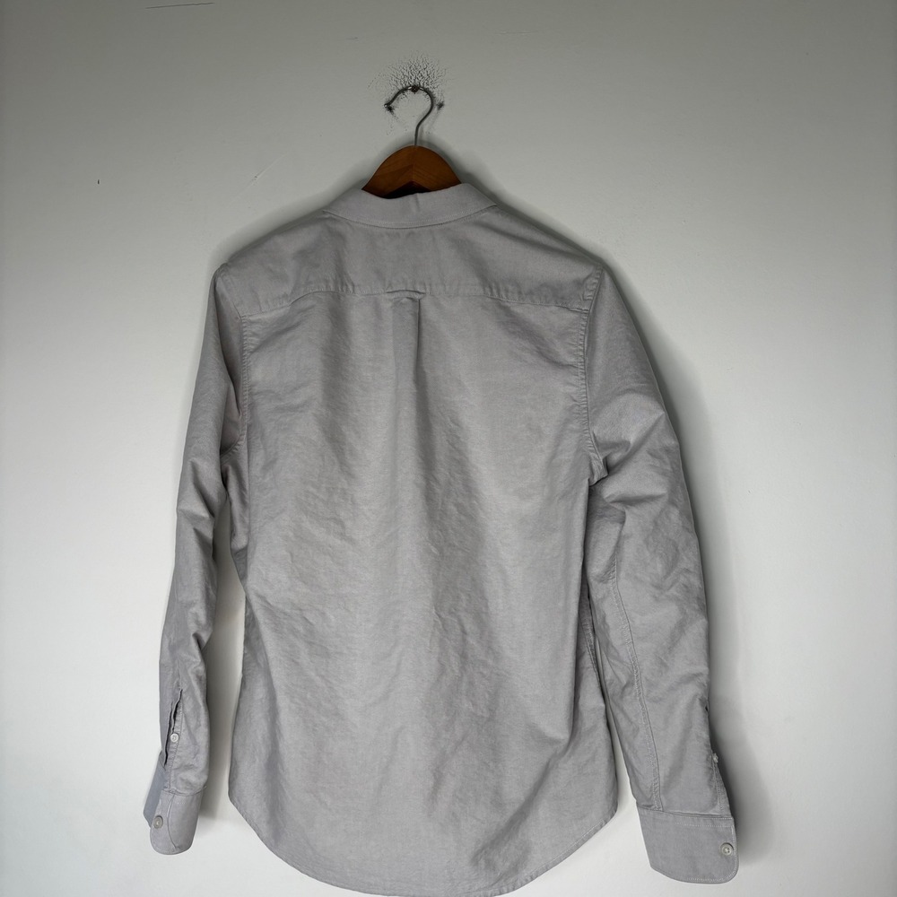 Everlane Gray Cotton Long Sleeve Button Down Oxford Work Shirt Size Medium - Picture 4 of 6
